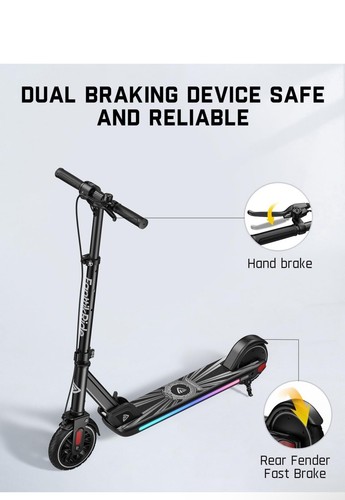 T9 Apex Electric Scooter for Kids 13+ 200W Motor, LED Colorful Lights W Speaker - Picture 5 of 6