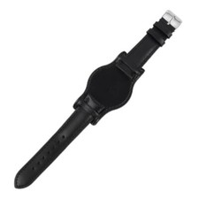 Leather Cuff Watch Strap 18mm 19mm 21mm 22mm Vintage Genuine 20mm Black