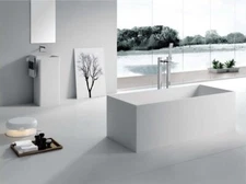 Bathtub Freestanding - Solid Surface Bathtub - Modern Soaking Tub - Mardilly 67"