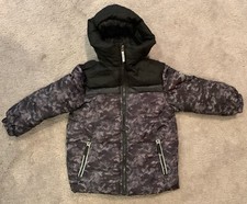 Zero Xposure Boys Black And Gray Camouflage Winter Coat With Hood Size 5/6