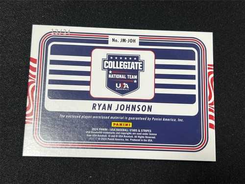 2024 Panini Stars & Stripes RYAN JOHNSON PRMIE JUMBO PATCH 13/24 JM-JOH - Picture 2 of 2