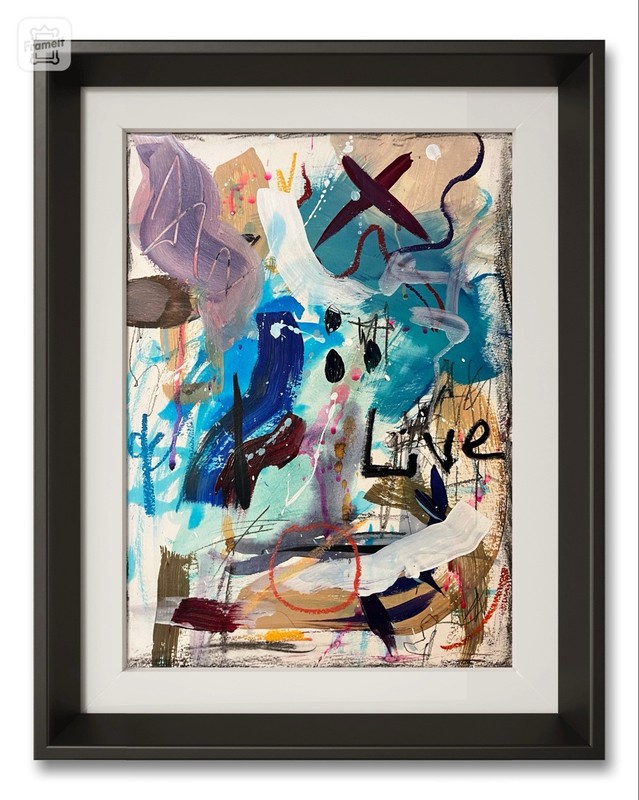 Unframed Abstract Graffiti Art on Paper 15x11 Signed Contemporary