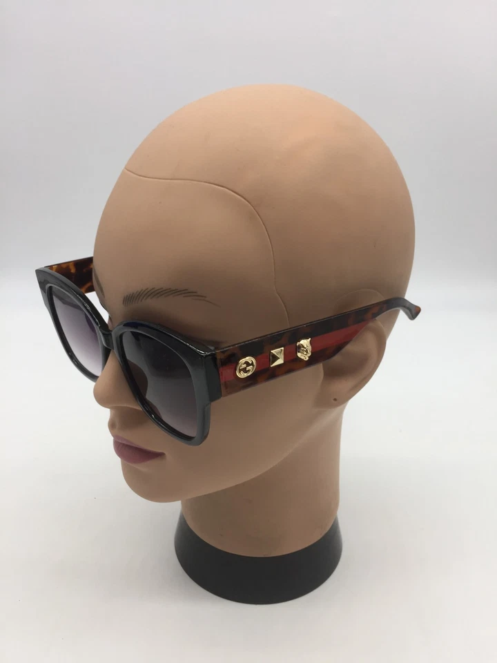 Gafas de sol Gucci de lujo de moda negras/tortuga 55-19-140 lentes moradas Foto 3 de 4