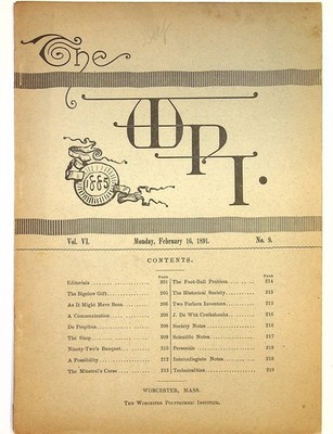 Worcester Polytechnic Institute Magazine Vol. 6 #9 VG 1891 Low Grade