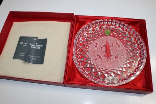 Waterford Crystal 12 Days of Christmas Plate - 1995 - 12 Drummers Drumming NIB