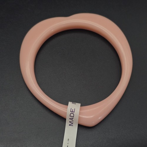 Pink Acrylic Heart Bangle Bracelet Vintage NOS Made in Japan