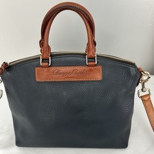 Dooney  Bourke Florentine Vacchetta Pebble Leather Dome Satchel NAVY BLUE