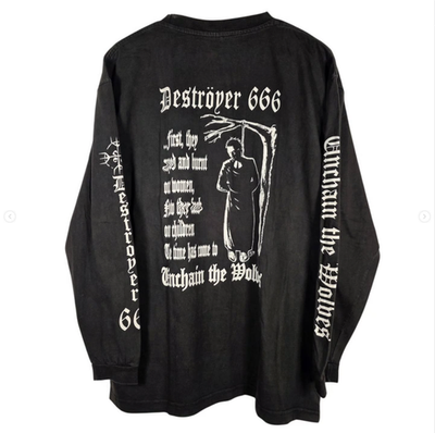 1998 DESTROYER 666 - Unchain the Wolves Vintage Long Sleeves Shirt