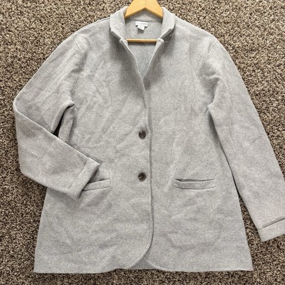 J. Crew Knit Blazer XL Sweater Blazer Soft Tailoring Normcore Minimalist Gray