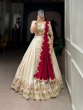 Luxury Vichitra Silk Lehenga Choli Set  Indian Wedding  Reception Wear