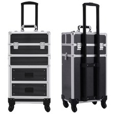 Makeup Train Case with Drawer, Rolling Makeup Case, Cosmetology Case on Wheel...