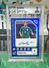 2023-24 Donruss FIFA Optic Signature Series Carlos Vela Auto Blue /99 BGS 9 Mint