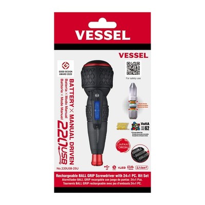 VESSEL e-ASSIST Screwdriver with 25PC. Bit Set 