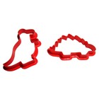 Wilton Cookie Cutters Dinosaurs T-Rex and Dimetrodon Plastic Orange Set of Two