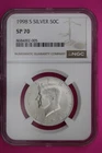 1998 S SP 70 90% Silver Kennedy Half Dollar Satin Finish NGC Certified Slab 114