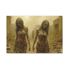 Mara Dusk Zombie Art Home Decor, Matte Stretched Wall Art Canvas Print, 