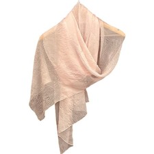 Sheer Pink Textured Scarf Shawl Wrap Lightweight Evening Occasion Elegant Formal