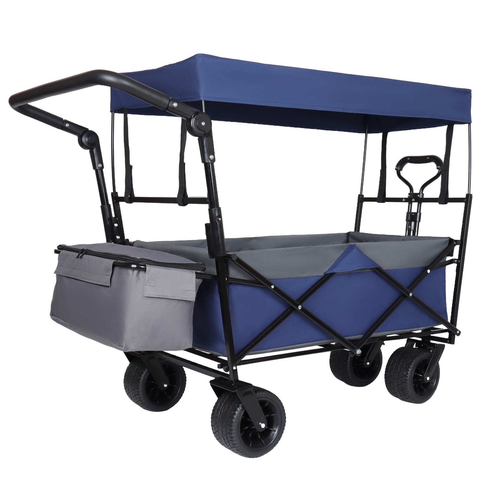 480Lbs Large Lightweight Foldable Collapsible Wagon Cart wit