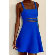 NEW Express Blue Sleeveless Cut-Out Fit And Flare Dress Size 0