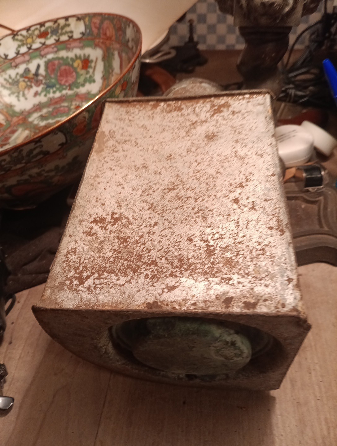 Antique  Corner Nautical  Lantern Red Lens / Burner