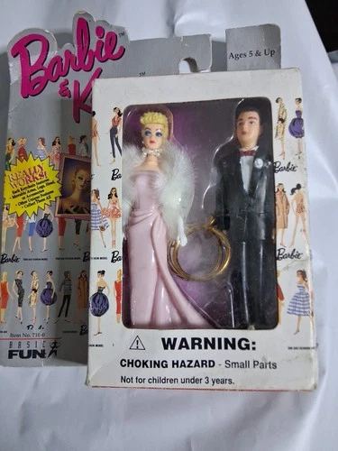 Barbie & Ken 2 Keychain Set - Vintage 1996 Box Wear