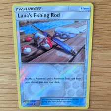 LANA'S FISHING ROD 195/236 POKEMON CARD (COSMIC ECLIPSE SET) REVERSE HOLO