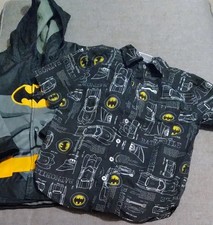 Boy's Batman Rain Coat and Batman Button up Shirt Set Size 6 DC Comic Gift
