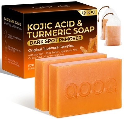 Turmeric Kojic Acid Soap for Dark Spots Remover   Facial Cleansing Bar with V...