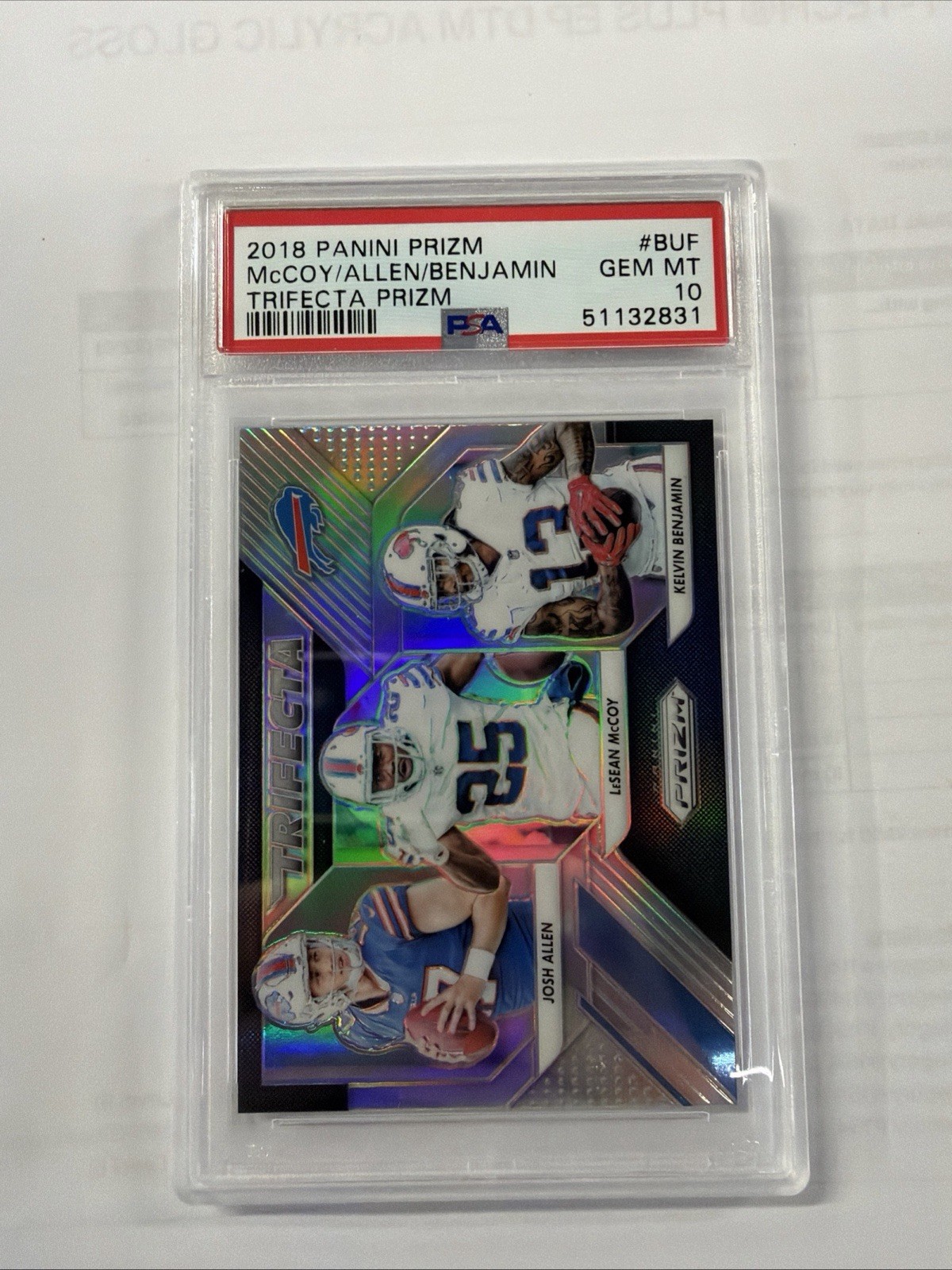 2018 Panini Prizm Trifecta Josh Allen, LeSean McCoy, Kelvin Benjamin PSA 10 RC