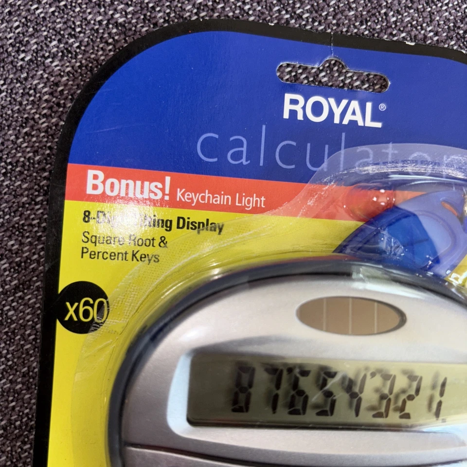 royal calculator Brand New! X 60 Model With A Bonus Key Chain Light - Image 3 of 4