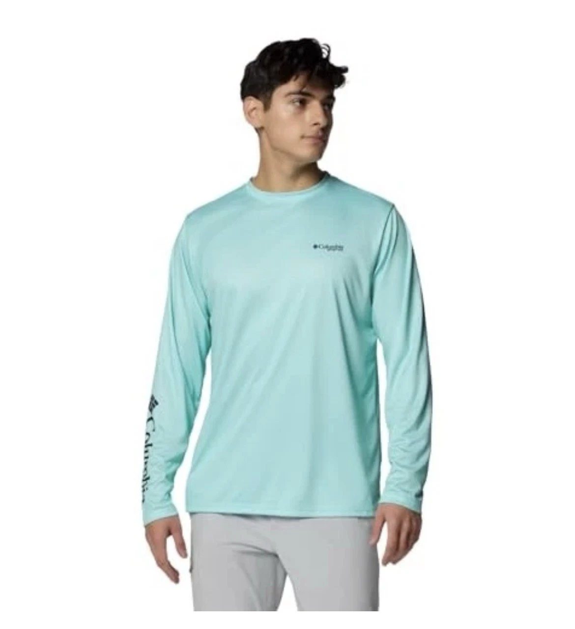 Columbia Omni-Shade Long Sleeve T-Shirt Turquoise Blue Men's Medium Regular Fit