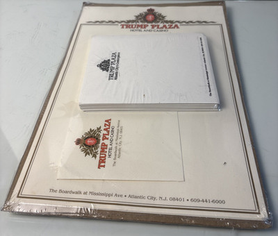 Trump Plaza Atlantic City Stationery items 2 Pages 1 Envelope many Memo Notes
