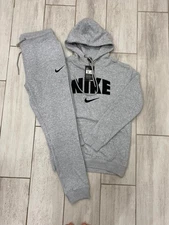 NWT Nike Men's Full Tracksuits Set Hoodie with Pant Color Gray Size M-XXL