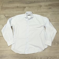 Bugatchi Dress Shirt Mens Medium Blue Geometric Classic Fit Long Sleeve Cotton