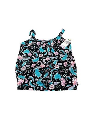 Paradise Bay Swirl My Way Blouson Swim Top 18w