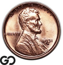 1931-D Lincoln Cent Wheat Penny, Gorgeous RED, Solid Gem BU++ RD