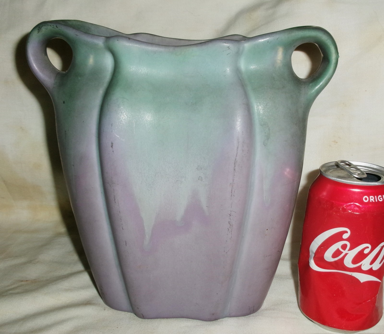 ANTIQUE USA MISSION ARTS & CRAFTS MUNCIE POTTERY FLOWER VASE MATTE GLAZE MINT A+