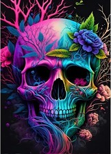 DIY Totenkopf Diamond Painting Erwachsene, 5D Skelett Diamant Painting Bilder