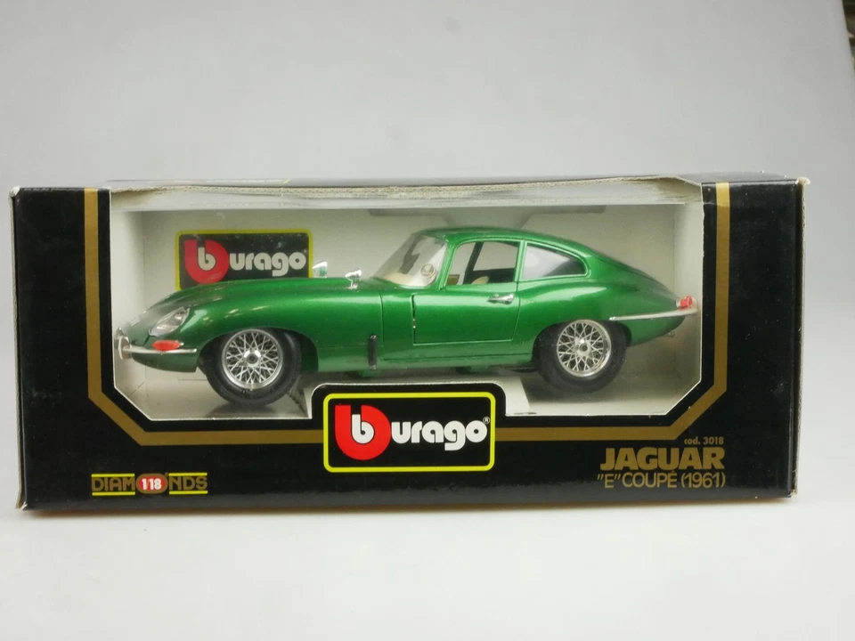 Bburago 1/18 Jaguar E type Coupe 1961 green - diecast 3018 Box 134835 - Bild 1 von 3