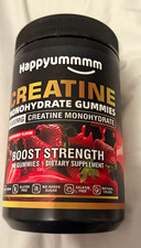 Happyummmm Creatine Monohydrate Gummies Vegan Gluten-Free Strawberry 90 Ct