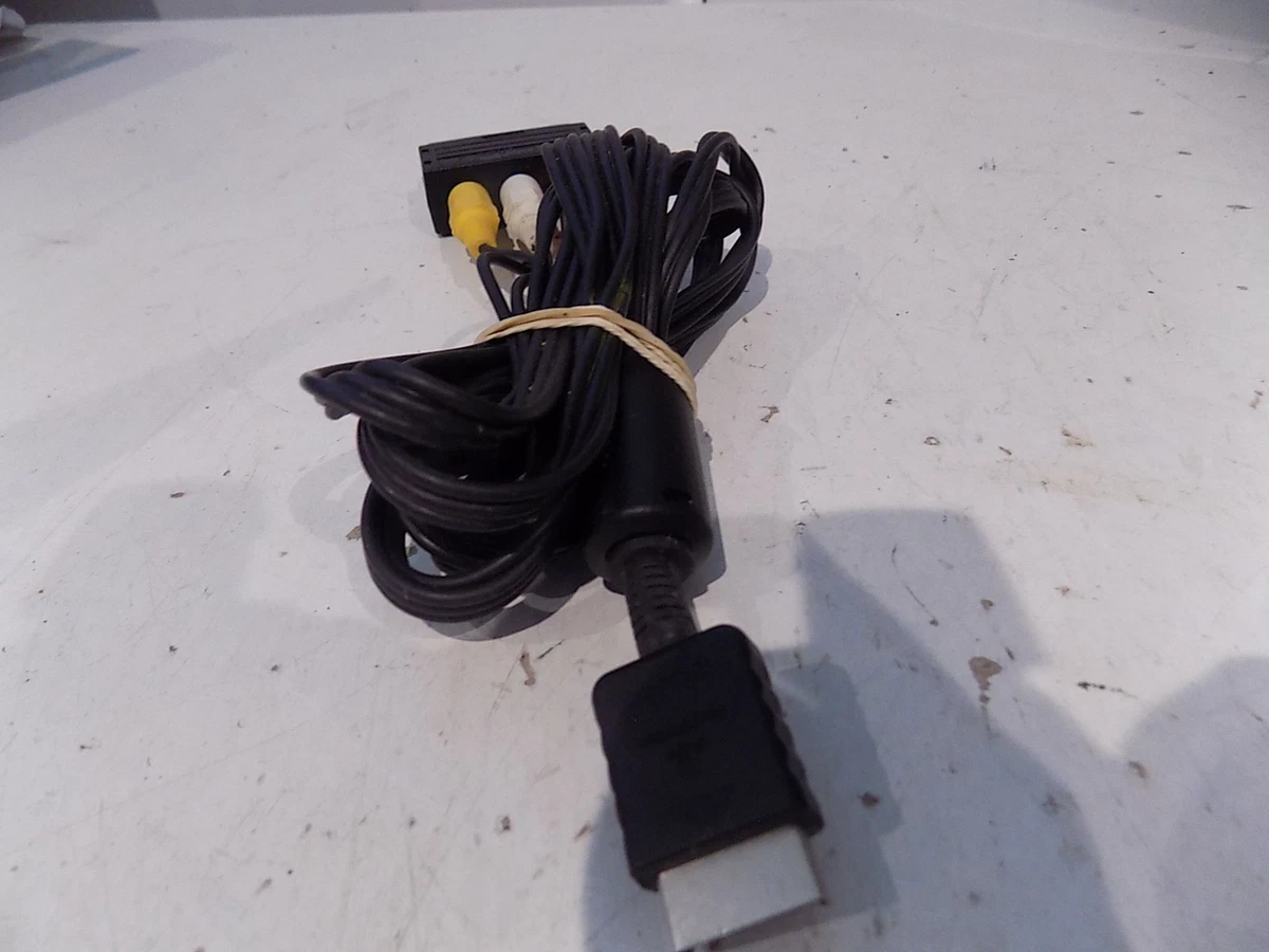 Cable AV TV oficial Sony PlayStation 1, 2, 3 con adaptador SCART negro funcionando