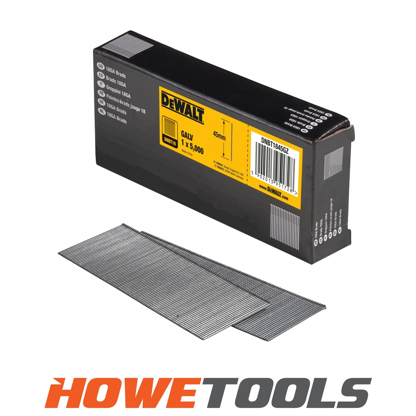 DEWALT DNBT1845GZ (Pkt 5000) 18g brad nails 45mm