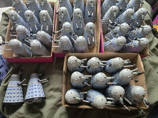 41 Vintage 1980s & 90s Doctor Who Boots Blue and Grey / silver Dapol Dalek.