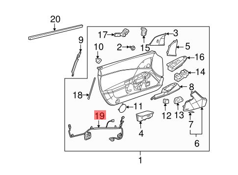05-13 CHEVROLET CORVETTE C6 FRONT LEFT DRIVER SIDE DOOR WIRE WIRING HARNESS OEM