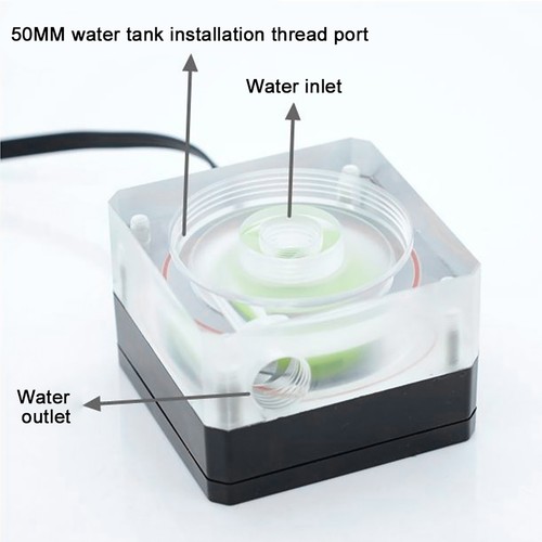 Water Cooling Pump Thin Pmma Pwm Speed Control 3 Meters Head 500L H AM - Afbeelding 13 van 15