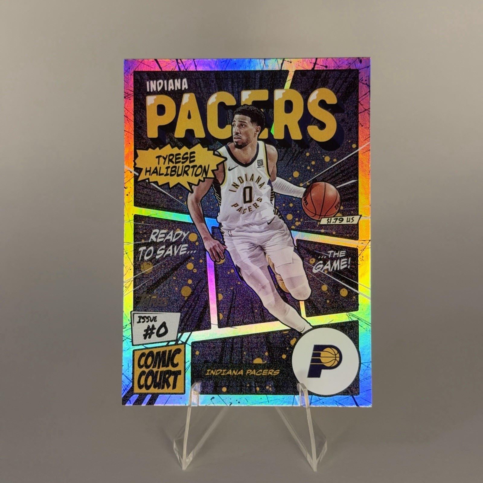 2025-26 Topps #CC-11 Tyrese Haliburton Comic Court Case hit SSP Pacers NBA