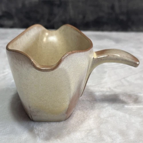 Frankoma Pottery Double Spout Gravy Boat #65 Brown Tan Prairie Glaze USA