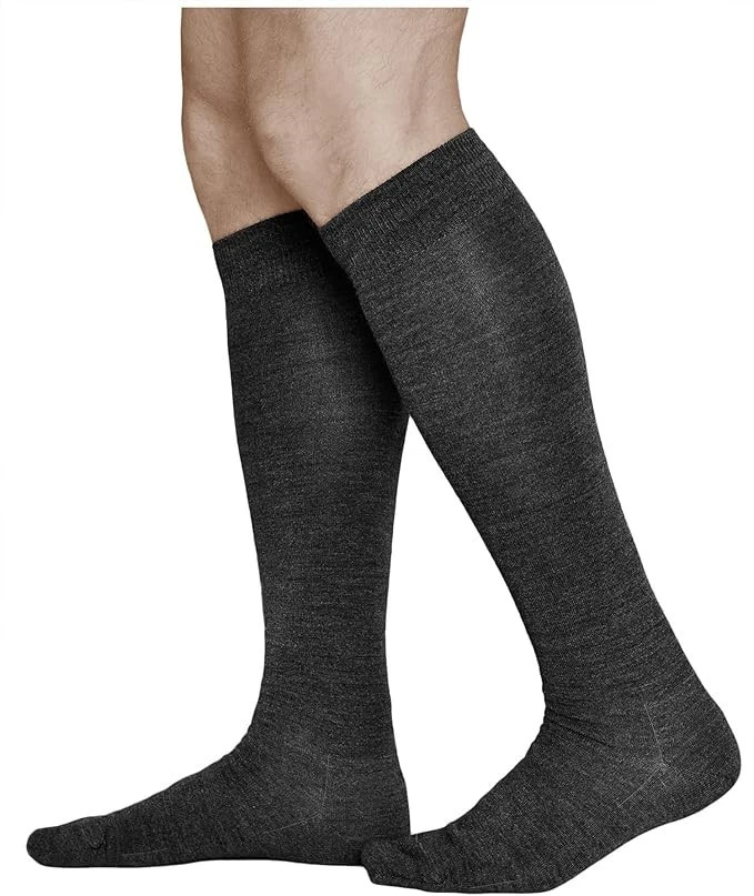 vitsocks 4 Pairs Men's 80% MERINO WOOL Long Socks, Black UK 8-9 EU 42-43