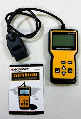 MOTOPOWER MP69033 OBD2 Scanner Universal Car Engine Fault Code Reader & Book