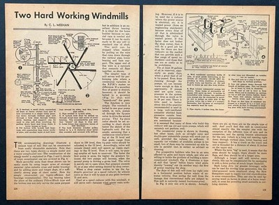 2 Rotor WINDMILL Designs 1948 HowTo Design PLANS